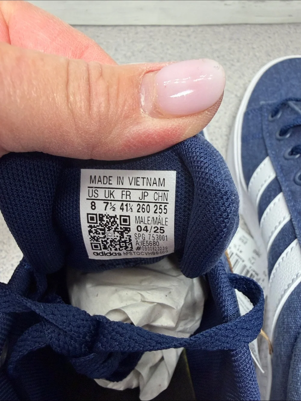 adidas Navy and White Low-Top Casual Sneakers